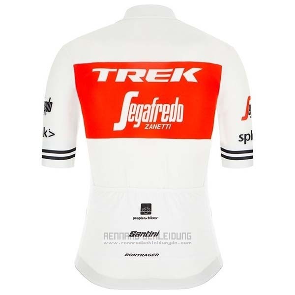 2019 Fahrradbekleidung Trek Segafredo Wei Rot Trikot Kurzarm und Tragerhose